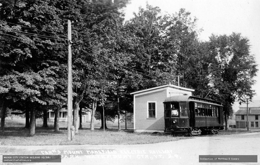 Postcard: Car #3 Mount Mansfield Electric Railway, The Park, Waterbury Center, Vermont